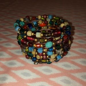 Beaded wire wrap bracelet